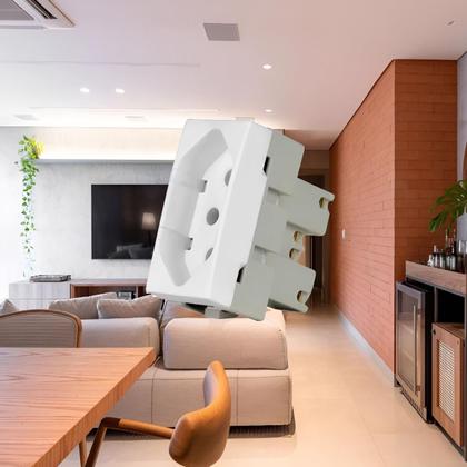 Imagem de Kit 20 Unidades - Módulo Tomada Margirius B3 2p+t 10a-250v Branco