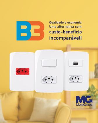 Imagem de Kit 20 unidades Placa com Suporte 4x2 2 Postos B3 Margirius 19431