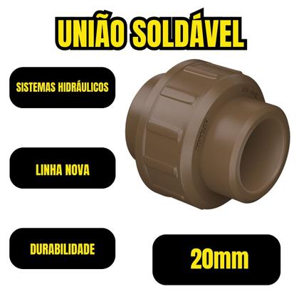 Imagem de Kit 20 Unidades União Soldavel Fortlev 20mm = 1/2