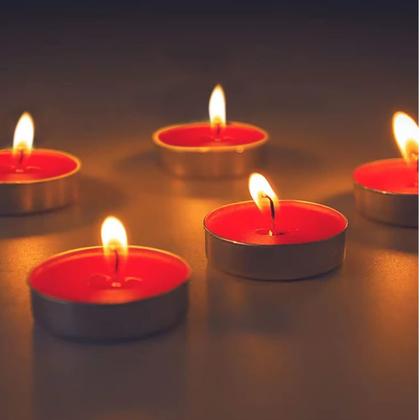 Imagem de Kit 20 Velas Rechaud Decoração Festas Dia dos Namorados Vermelho