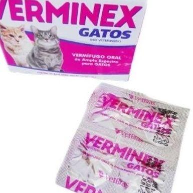 Imagem de Kit 20 Verminex Gatos Vermifugo Oral de Amplo Espectro C/4 Comp.