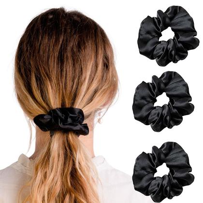 Imagem de Kit 20 Xuxinha Cetim Scrunchie Feminina Elástico Para Cabelo