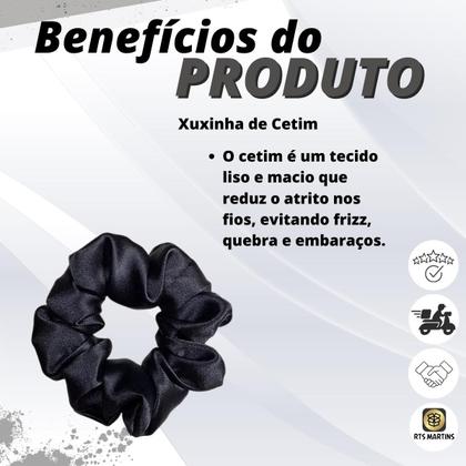 Imagem de Kit 20 Xuxinha Cetim Scrunchie Feminina Elástico Para Cabelo