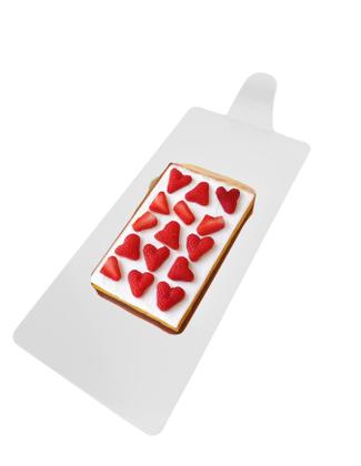 Imagem de Kit 200 Bases Acrílicas Retangulares Branca 12,5x6 cm Para Entremets, Doces e Finger Foods