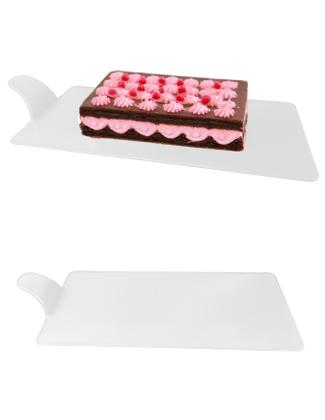 Imagem de Kit 200 Bases Acrílicas Retangulares Branca 12,5x6 cm Para Entremets, Doces e Finger Foods