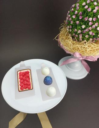 Imagem de Kit 200 Bases Acrílicas Retangulares Branca 12,5x6 cm Para Entremets, Doces e Finger Foods