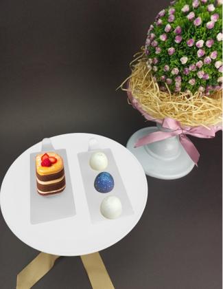 Imagem de Kit 200 Bases Acrílicas Retangulares Branca 12,5x6 cm Para Entremets, Doces e Finger Foods