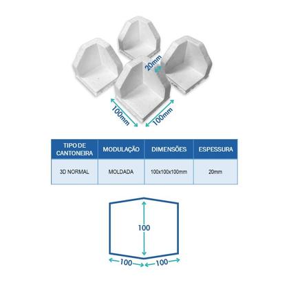 Imagem de Kit 200 Cantoneiras de Isopor Quadrado Proteção 10x10x10cm
