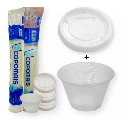Imagem de Kit 200 Potes com tampa de 100ml Descartáveis Gelatina Molho