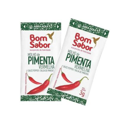 Imagem de Kit 200 Un Molho De Pimenta Vermelha Bom Sabor Em Sachê De 3g Para Lanches Restaurantes Hotéis e Pousadas