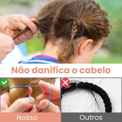 Imagem de Kit 2000 Elásticos Liga Liguinha De Cabelo Colorido Penteado Infantil