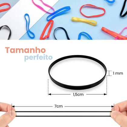 Imagem de Kit 2000 Elásticos Liga Liguinha De Cabelo Colorido Penteado Infantil