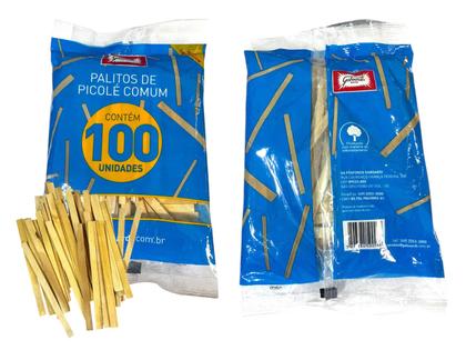 Imagem de Kit 200un Palitos De Sorvete Picolé Em Madeira Ponta reta