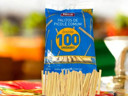 Imagem de Kit 200un Palitos De Sorvete Picolé Em Madeira Ponta reta