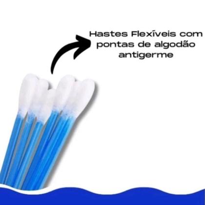 Imagem de Kit 225 Unidades Hastes Flexíveis Cotton Line 3 CAIXAS x 75 Unidades Cotonete Caixa Com Pontas Algodão Natural Antigerme