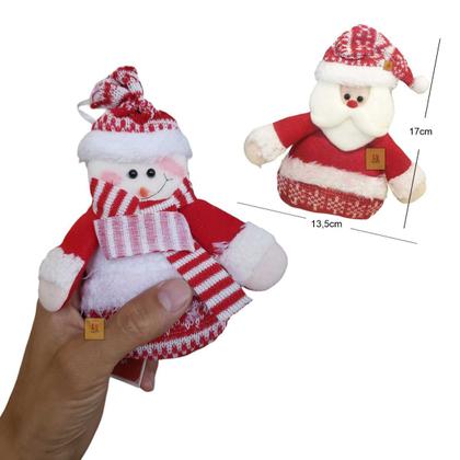 Imagem de Kit 24 Bonecos Papai Noel + Boneco Neve Feltro Enfeite Natal
