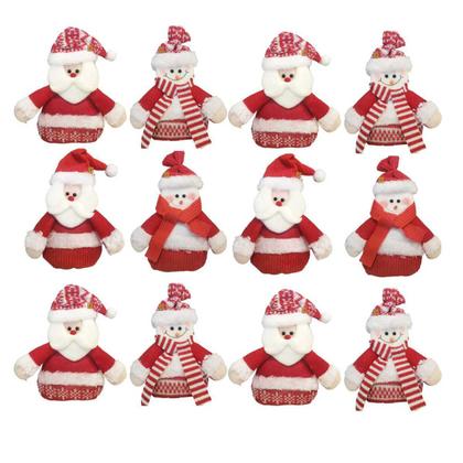 Imagem de Kit 24 Bonecos Papai Noel + Boneco Neve Feltro Enfeite Natal