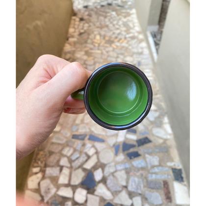 Imagem de Kit 24 Canecas Esmaltada Verde Pequena Mini 80ml Chá Café caneca retro casa de vó xicara para molhos Copo esmaltado verde para bares