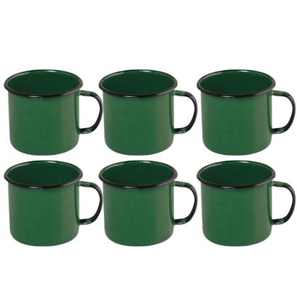 Imagem de Kit 24 Canecas VERDE 150ml Esmaltadas Copo Vintage Café Chá