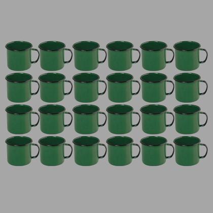 Imagem de Kit 24 Canecas VERDE 150ml Esmaltadas Copo Vintage Café Chá
