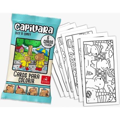 Imagem de Kit 24 Cards Colorir Capivaras Cozy Comfy Capivaras Estilo