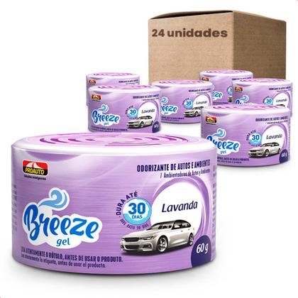 Imagem de Kit 24 Cheirinhos Aromatizante Breeze Gel Lavanda Proauto 60g