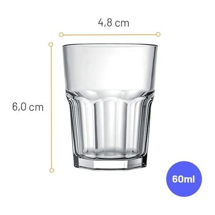 Imagem de Kit 24 Copo Vidro Dose Shot 60Ml Bar Tequila Vodka Cachaça