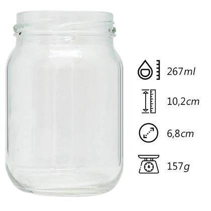 Imagem de Kit 24 Copos Estilo Pote De Vidro 250ml - Drinks Bar Caipirinha Rustico