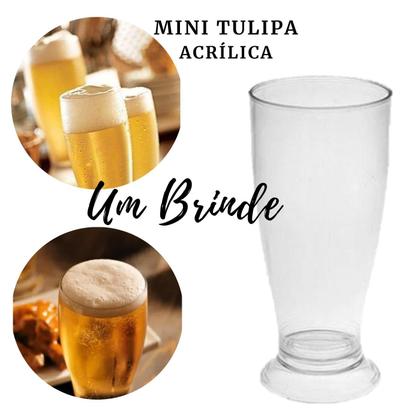 Imagem de Kit 24 Copos Mini Tulipa Acrílico Transparente 220ml Chopp