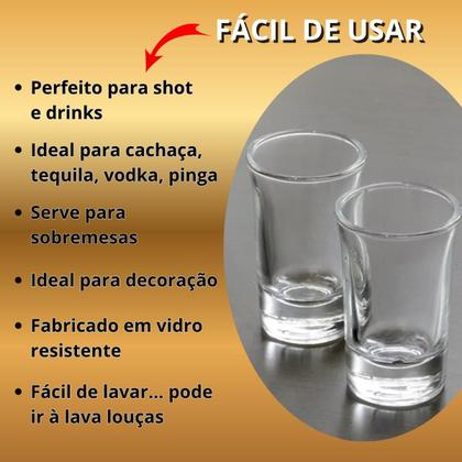 Imagem de Kit 24 Copos Shot Vidro Dose Copinhos Cachaça Tequila Vodka