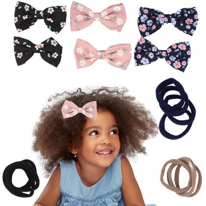 Imagem de Kit 24 Enfeites Cabelo Menina Presilha infantil Laço xuxinha