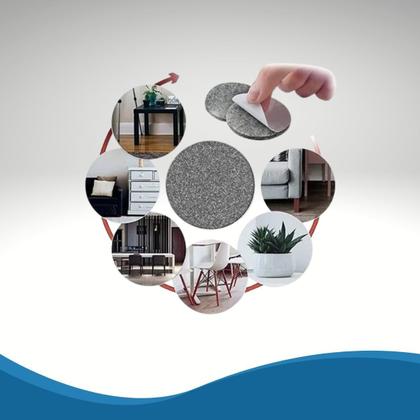 Imagem de KIT 24 Feltro Adesivo para Móveis Redondo 38mm