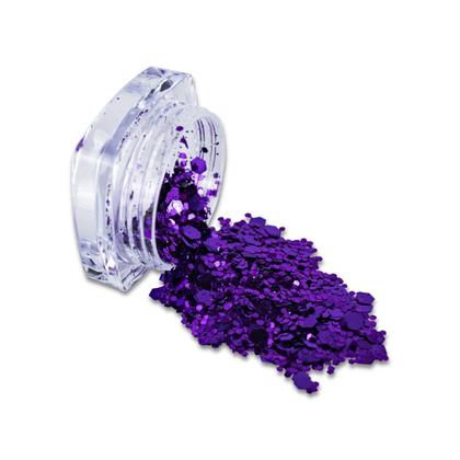 Imagem de Kit 24 Glitter Decoração Unhas Gel Nail Art Maquiagem Roxo