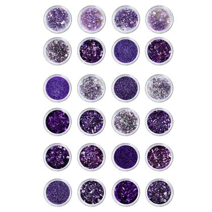 Imagem de Kit 24 Glitter Decoração Unhas Gel Nail Art Maquiagem Roxo