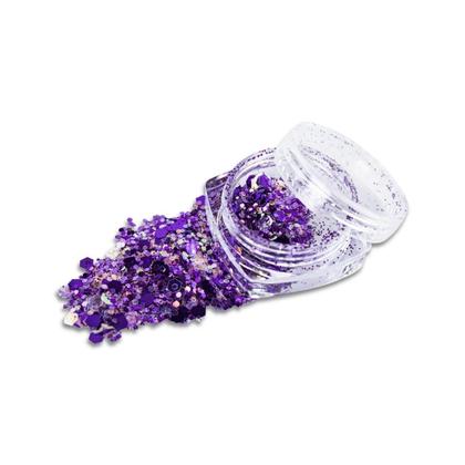 Imagem de Kit 24 Glitter Decoração Unhas Gel Nail Art Maquiagem Roxo