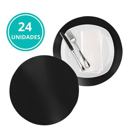 Imagem de Kit 24 Jogo Americano Redondo Mesa Posta Sousplat Supla Cozinha 38 cm