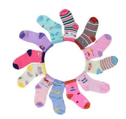 Imagem de Kit 24 Pares Meias Infantis Coloridas Menina- 1a 4 anos