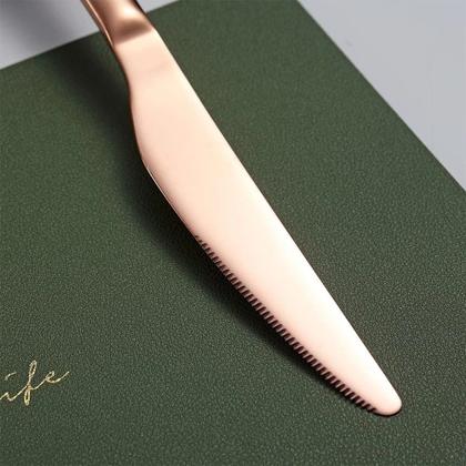 Imagem de Kit 24 Peças Aço Inoxidável 416 Jogo De Talheres Ouro Rosa