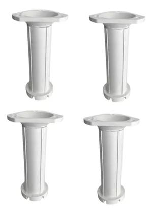 Imagem de Kit 24 Pés Plásticos Brancos Ajustáveis 12 A 21 Cm C/ Parafusos