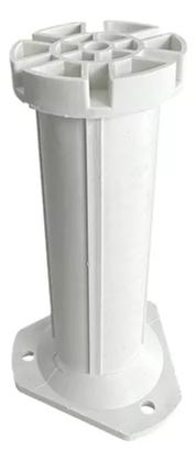 Imagem de Kit 24 Pés Plásticos Brancos Ajustáveis 12 A 21 Cm C/ Parafusos