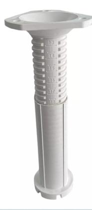 Imagem de Kit 24 Pés Plásticos Brancos Ajustáveis 12 A 21 Cm C/ Parafusos