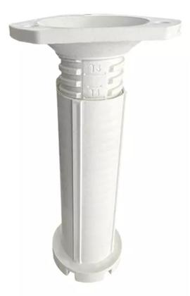 Imagem de Kit 24 Pés Plásticos Brancos Ajustáveis 12 A 21 Cm C/ Parafusos