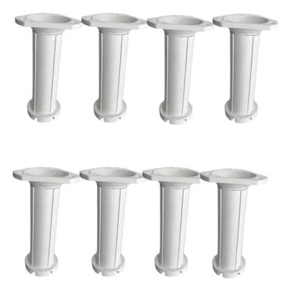 Imagem de Kit 24 Pés Plásticos Brancos Ajustáveis 12 A 21 Cm C/ Parafusos