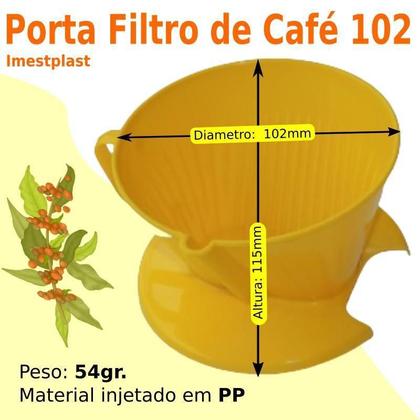 Imagem de Kit 24 Porta Filtro 102 Suporte Coador Café-Amarelo 54Gr