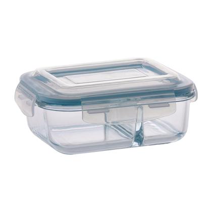 Imagem de Kit 24 Pote de Vidro Hermético Com Divisoria 640ml Alimento