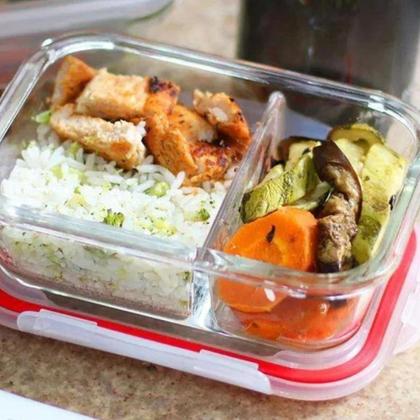 Imagem de Kit 24 Pote de Vidro Hermético Com Divisoria 640ml Alimento