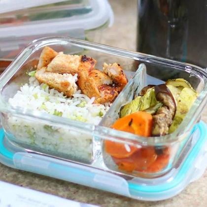 Imagem de Kit 24 Pote de Vidro Hermético Com Divisoria 640ml Alimento