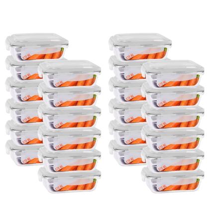 Imagem de Kit 24 Pote Vidro 370ML Vai ao Forno Microondas Retan c/Tampa