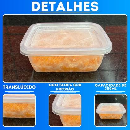 Imagem de Kit 24 Potes Plásticos Retangular Com Tampa, Jogo Pote BPA free. Conjunto potinhos fitness