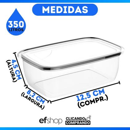 Imagem de Kit 24 Potes Plásticos Retangular Com Tampa, Jogo Pote BPA free. Conjunto potinhos fitness